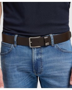 Pasek Lee SMALL LOGO BELT 112124607 Dark Brown