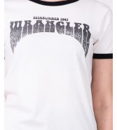 T-shirt Wrangler RINGER TEE 112339704 W7N0D3W02 Worn White