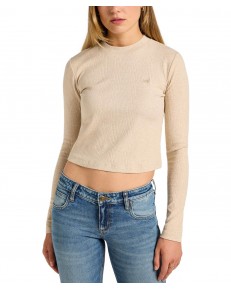 Koszulka Lee LS CROPPED RIB TEE 112355192 Oatmeal