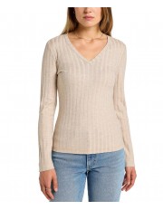 Koszulka Lee LS V NECK TEE 112355821 Oatmeal