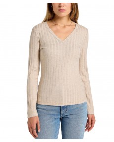 Koszulka Lee LS V NECK TEE 112355821 Oatmeal