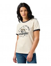 T-shirt Wrangler RINGER TEE 112356449 Vintage White