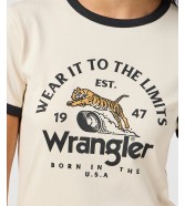 T-shirt Wrangler RINGER TEE 112356449 Vintage White