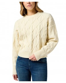 Sweter Wrangler CABLE KNIT SWEATER 112356472 Worn White