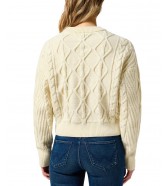 Sweter Wrangler CABLE KNIT SWEATER 112356472 Worn White