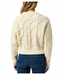 Sweter Wrangler CABLE KNIT SWEATER 112356472 Worn White