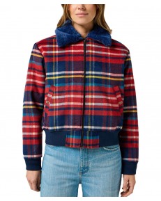 Kurtka Wrangler AVIATOR JACKET 112356508 Red Tartan