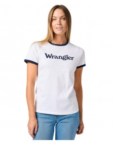 T-shirt Wrangler RINGER TEE 112362321 White