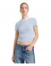 T-shirt Lee CROPPED TEE 112363460 White Indigo Stripe