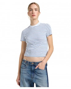 T-shirt Lee CROPPED TEE 112363460 White Indigo Stripe