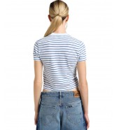 T-shirt Lee CROPPED TEE 112363460 White Indigo Stripe