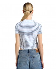 T-shirt Lee CROPPED TEE 112363460 White Indigo Stripe