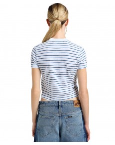 T-shirt Lee CROPPED TEE 112363460 White Indigo Stripe