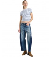 T-shirt Lee CROPPED TEE 112363460 White Indigo Stripe