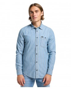 Koszula Lee LEESURE SHIRT 112364202 Indigo Dobby