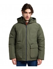 Kurtka Lee HOODED SHORT PUFFER 112370434 Olive Gray