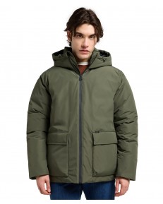 Kurtka Lee HOODED SHORT PUFFER 112370434 Olive Gray