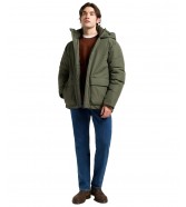 Kurtka Lee HOODED SHORT PUFFER 112370434 Olive Gray