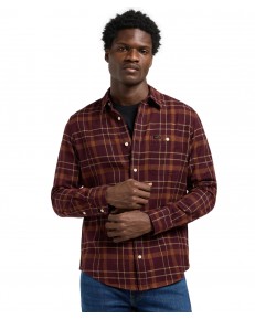 Koszula Lee LEESURE SHIRT 112370460 Velvet Brown Plaid