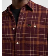 Koszula Lee LEESURE SHIRT 112370460 Velvet Brown Plaid