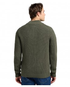 Sweter Lee CLEAN HALF ZIP KNIT 112370539 Olive Gray