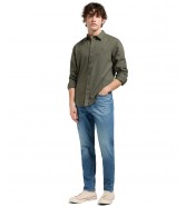 Koszula Lee PATCH SHIRT 112370548 Olive Gray