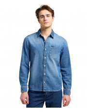 Koszula Lee LEESURE SHIRT 112370551 Mid Blue Denim