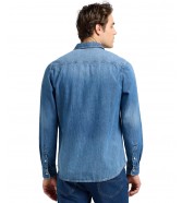 Koszula Lee LEESURE SHIRT 112370551 Mid Blue Denim