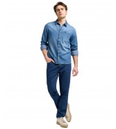 Koszula Lee LEESURE SHIRT 112370551 Mid Blue Denim