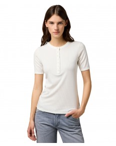 T-shirt Wrangler FEMME KNIT HENLEY 112370743 Worn White