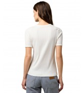 T-shirt Wrangler FEMME KNIT HENLEY 112370743 Worn White