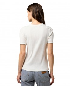 T-shirt Wrangler FEMME KNIT HENLEY 112370743 Worn White