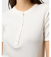 T-shirt Wrangler FEMME KNIT HENLEY 112370743 Worn White