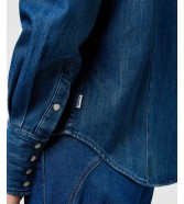 Koszula Wrangler YOKE DENIM SHIRT 112370794 Sparkle Blue