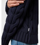 Sweter Wrangler CABLE KNIT CREW 112356472 Worn White
