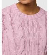 Sweter Wrangler CABLE KNIT CREW 112370799 Keepsake Lilac