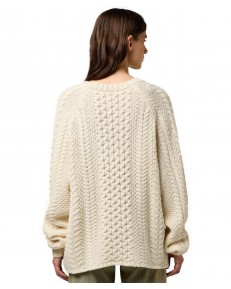 Sweter Wrangler V NECK CABLE KNIT 112370801 Ivory