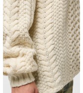 Sweter Wrangler V NECK CABLE KNIT 112370801 Ivory