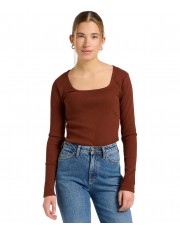 Koszulka Lee LS SQUARE NECK 112370953 Luxe Brown