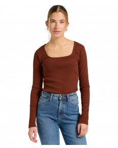 Koszulka Lee LS SQUARE NECK 112370953 Luxe Brown