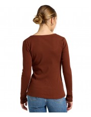 Koszulka Lee LS SQUARE NECK 112370953 Luxe Brown