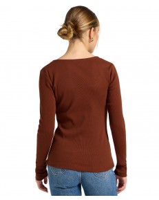 Koszulka Lee LS SQUARE NECK 112370953 Luxe Brown