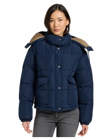 Kurtka Lee SHORT PUFFER WITH HOOD 112371016 Rivet Navy
