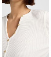 Koszulka Lee WASHED WAFFLE HENLEY 112371290 Ecru