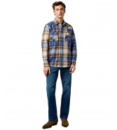 Koszula Wrangler WESTERN SHIRT 112371431 Blue Brown