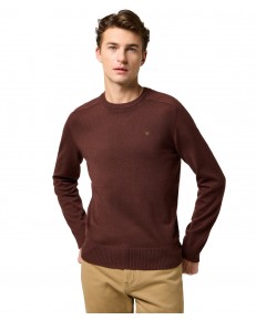 Sweter Wrangler KNIT SWEATER 112371538 Mahogany