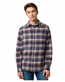 Koszula Wrangler BRUSHED 1 PKT SHIRT 112371556 Navy Birch