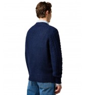 Sweter Wrangler CABLE KNIT SWEATER 112371654 Denim Heather