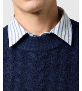 Sweter Wrangler CABLE KNIT SWEATER 112371654 Denim Heather