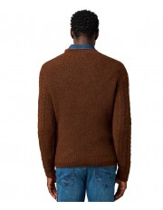 Sweter Wrangler CABLE KNIT SWEATER 112371665 Mahogany Heather